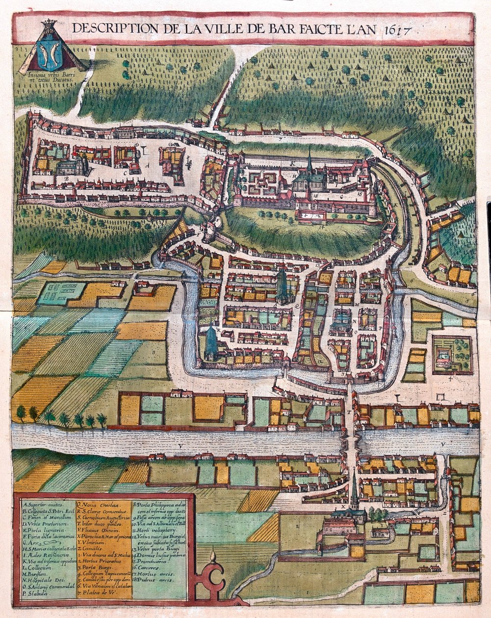 Bar le Duc，法国--载于格奥尔格-布劳恩的《Civitates Orbis Terrarum》，科隆，1617 年 作者 乔治·布劳恩