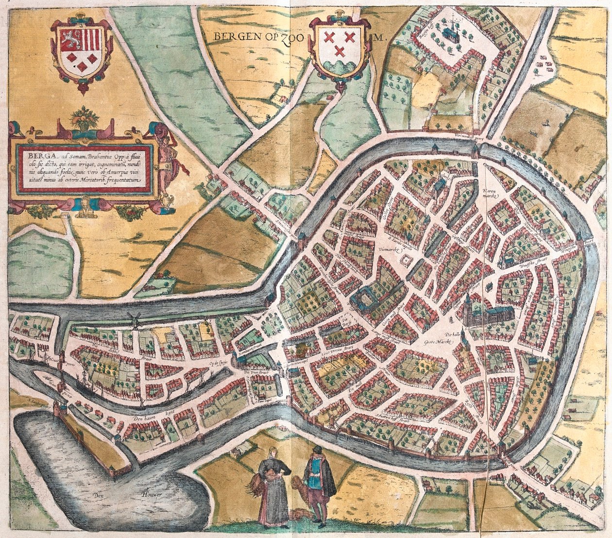 挪威卑尔根，载于格奥尔格-布劳恩所著《Civitates Orbis Terrarum》，科隆，1617 年 作者 乔治·布劳恩