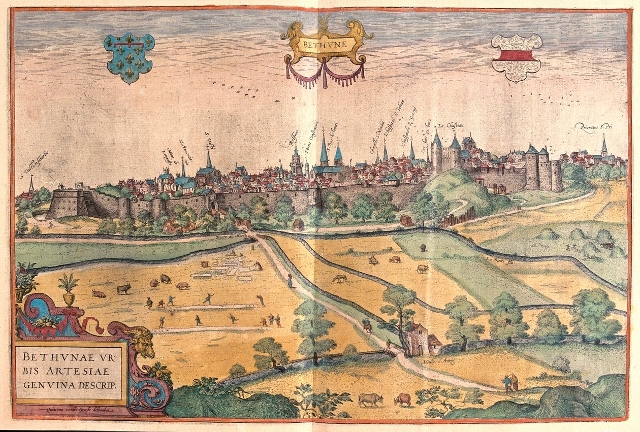 白求恩在法国加莱海峡 - 格奥尔格-布劳恩 1617 年创作的 "Civitates Orbis Terrarum"，科隆 作者 乔治·布劳恩