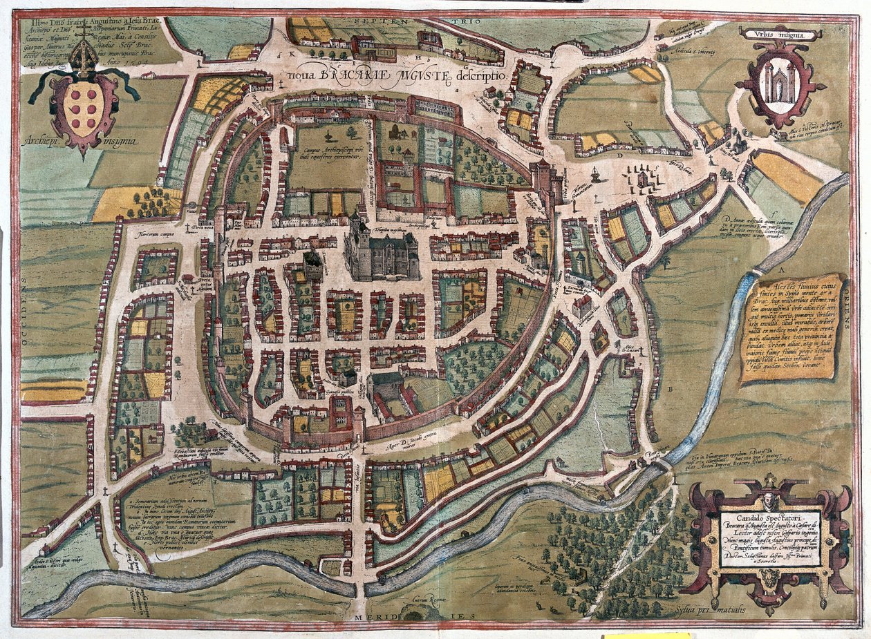 葡萄牙布拉加 - 格奥尔格-布劳恩（Georg Braun）1617 年创作的《地平线上的城市》（Civitates Orbis Terrarum），科隆 作者 乔治·布劳恩