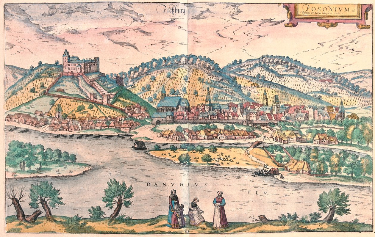 斯洛伐克布拉迪斯拉发 - 格奥尔格-布劳恩（Georg Braun）1617 年创作的 "Civitates Orbis Terrarum"，科隆 作者 乔治·布劳恩