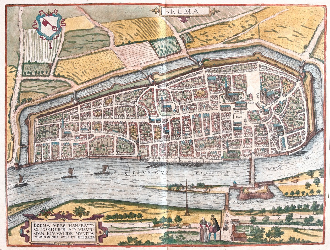 德国不来梅 - 格奥尔格-布劳恩（Georg Braun）1617 年创作的 "Civitates Orbis Terrarum"，科隆 作者 乔治·布劳恩