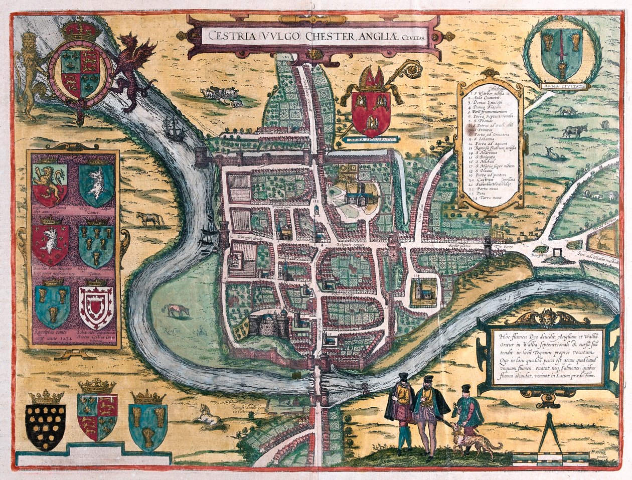 切斯特--大不列颠，载于格奥尔格-布劳恩撰写的《Civitates Orbis Terrarum》，科隆，1617 年 作者 乔治·布劳恩