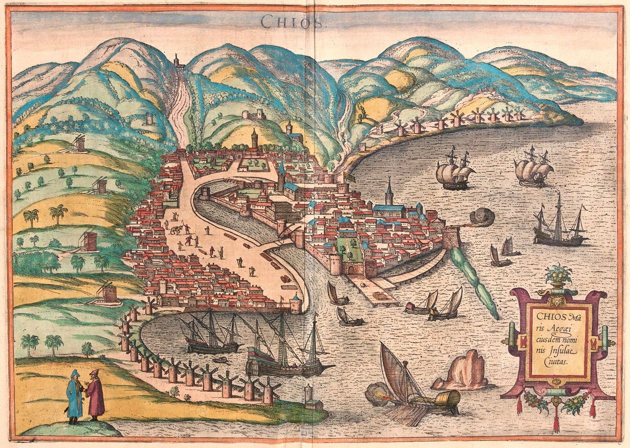 希腊希俄斯岛--格奥尔格-布劳恩（Georg Braun）1617 年创作的《Civitates Orbis Terrarum》，科隆 作者 乔治·布劳恩