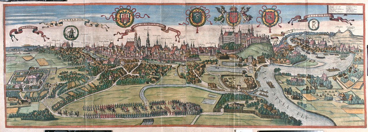 波兰克拉科夫 - 格奥尔格-布劳恩（Georg Braun）于 1617 年在科隆创作的《Civitates Orbis Terrarum》中的作品 作者 乔治·布劳恩
