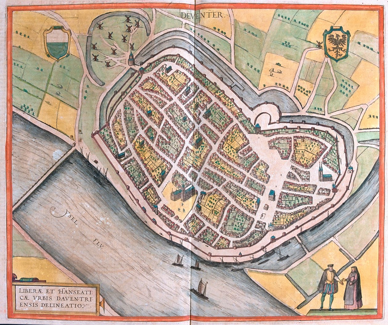 荷兰德文特--格奥尔格-布劳恩（Georg Braun）1617 年在科隆创作的 "Civitates Orbis Terrarum "中的作品 作者 乔治·布劳恩