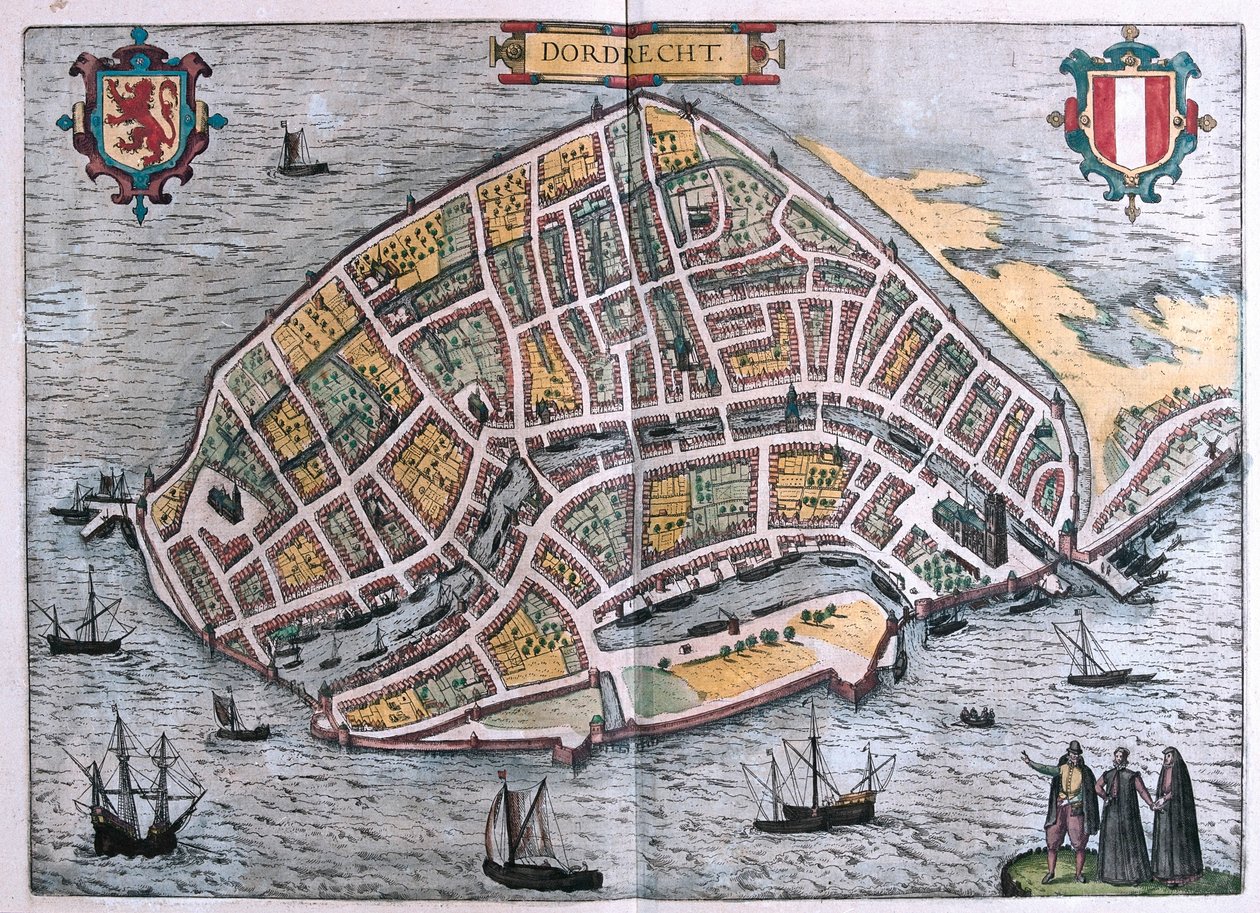 荷兰多德雷赫特 - 格奥尔格-布劳恩（Georg Braun）于 1617 年在科隆创作的 "Civitates Orbis Terrarum "一书中 作者 乔治·布劳恩