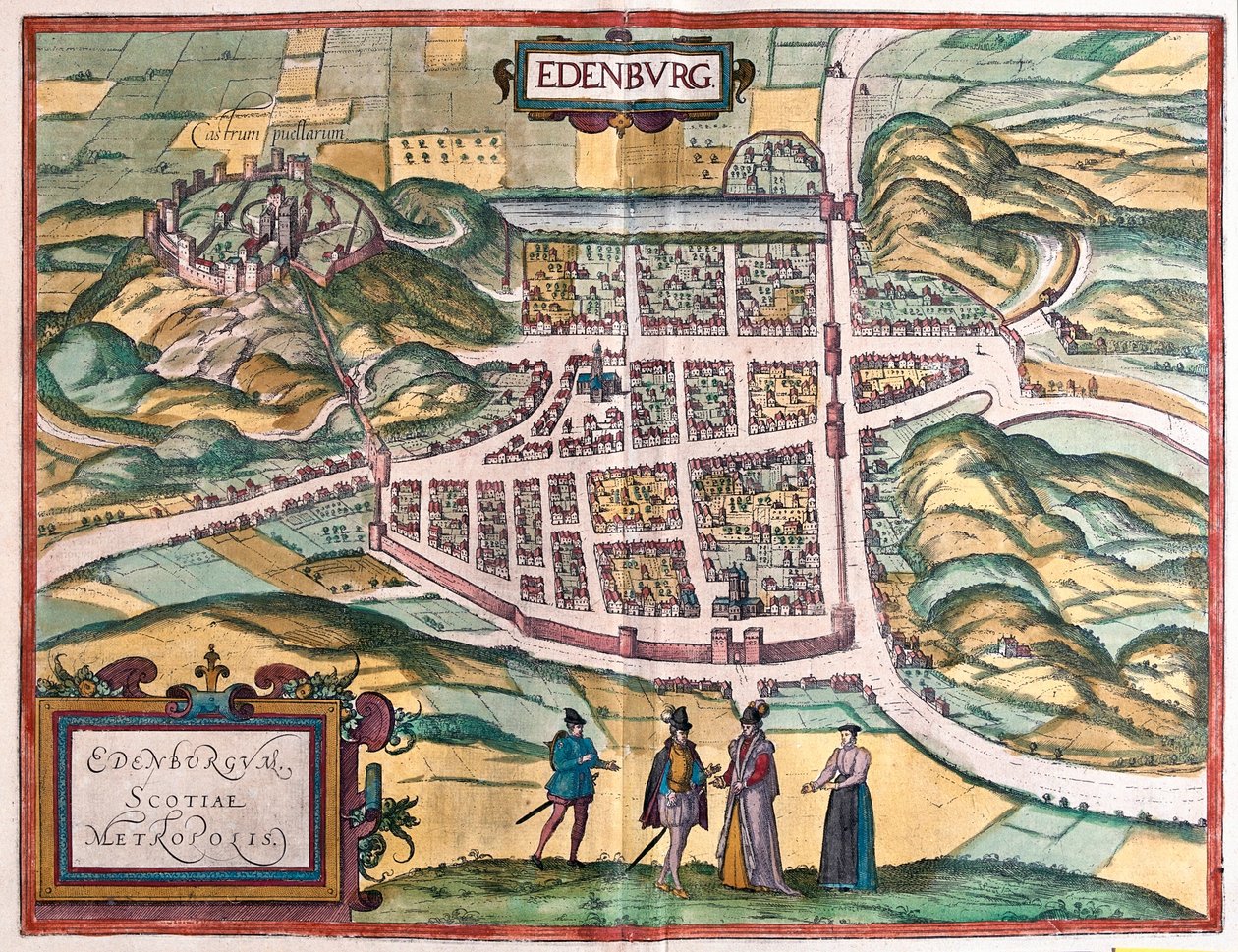爱丁堡--苏格兰，载于格奥尔格-布劳恩的《地球文明》，科隆，1617 年 作者 乔治·布劳恩