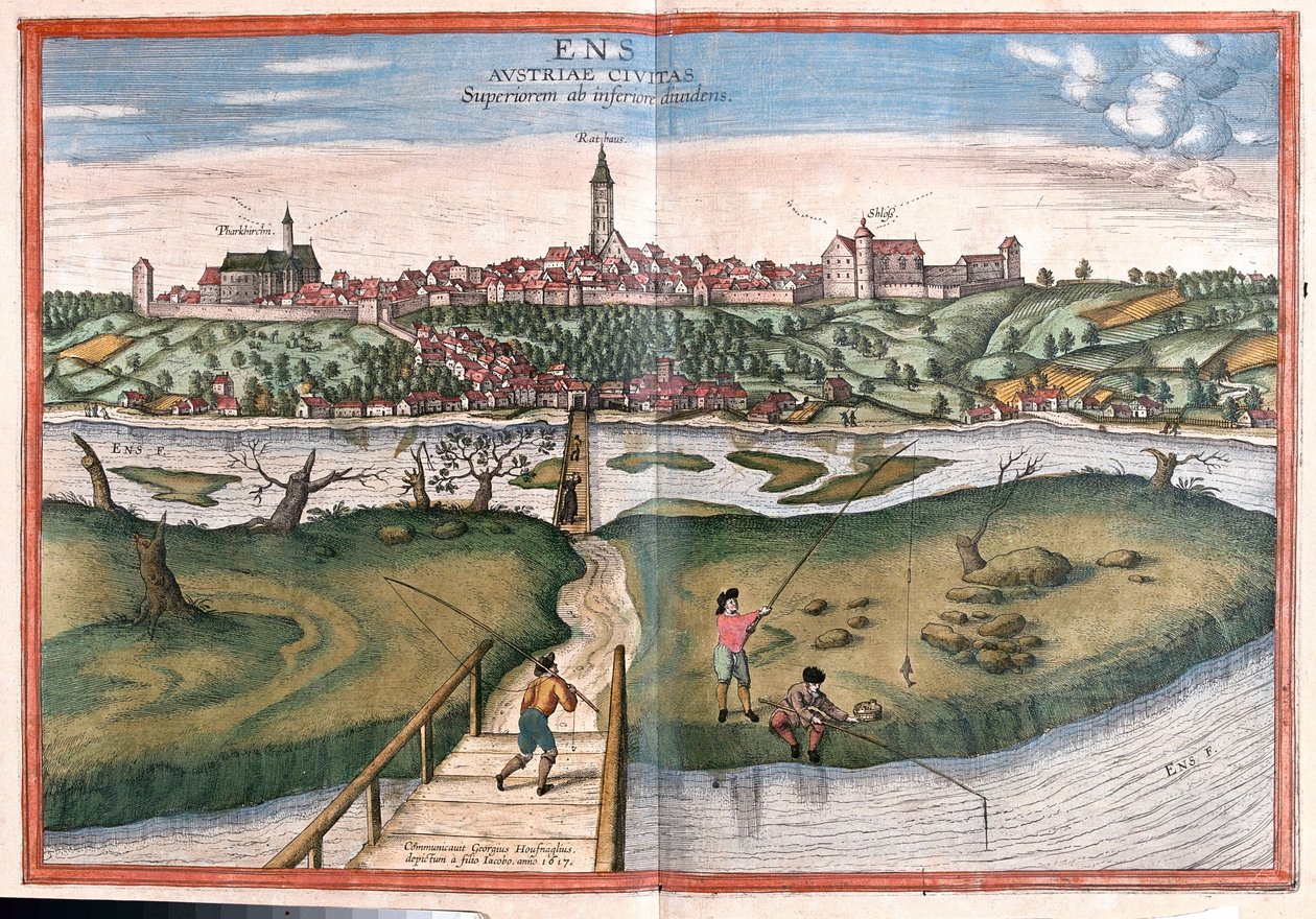 奥地利恩斯 - 格奥尔格-布劳恩（Georg Braun）1617 年创作的 "Civitates Orbis Terrarum"，科隆 作者 乔治·布劳恩