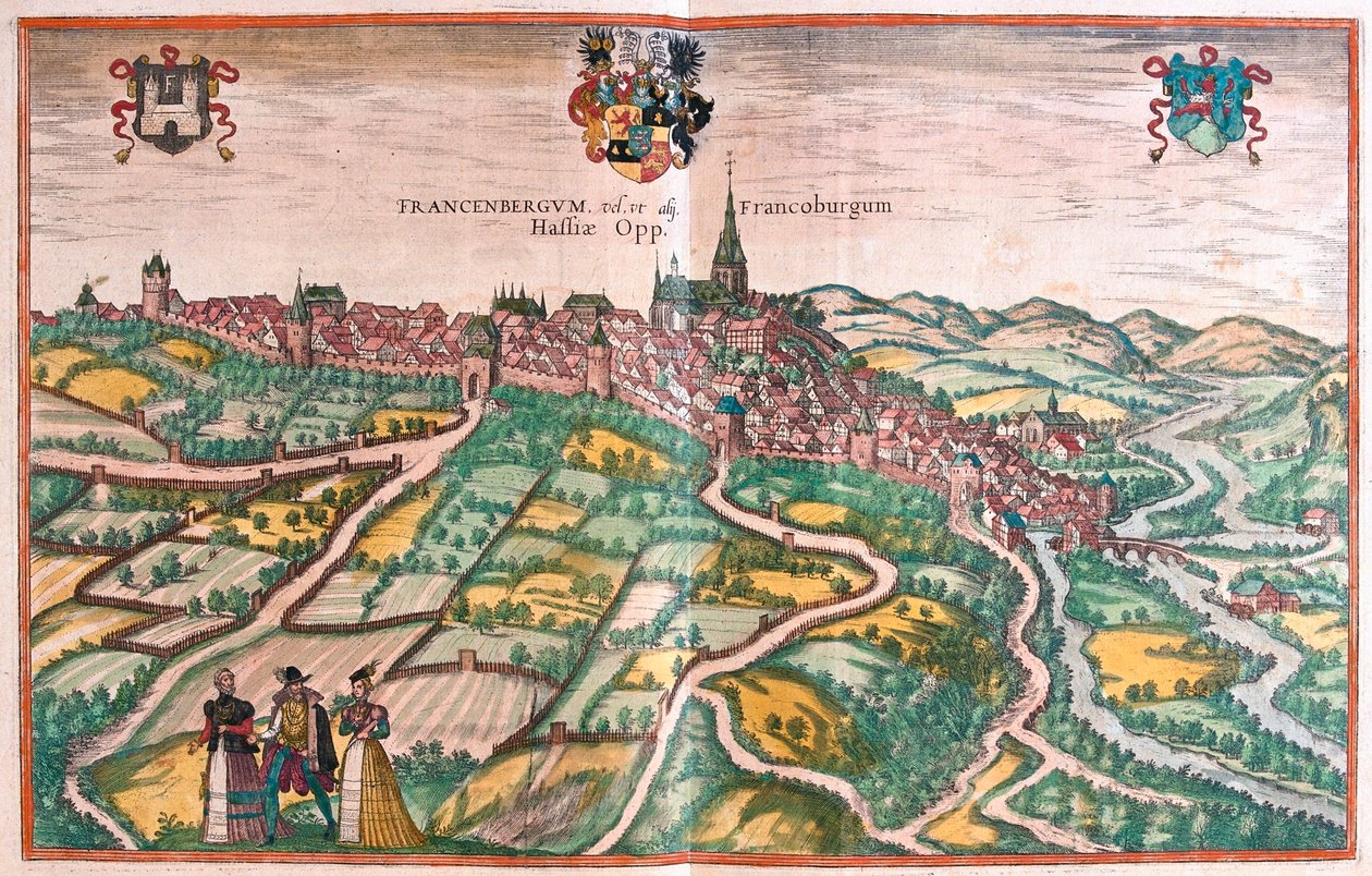 荷兰弗兰肯贝格 - 格奥尔格-布劳恩 1617 年在科隆创作的 "Civitates Orbis Terrarum "一书中 作者 乔治·布劳恩