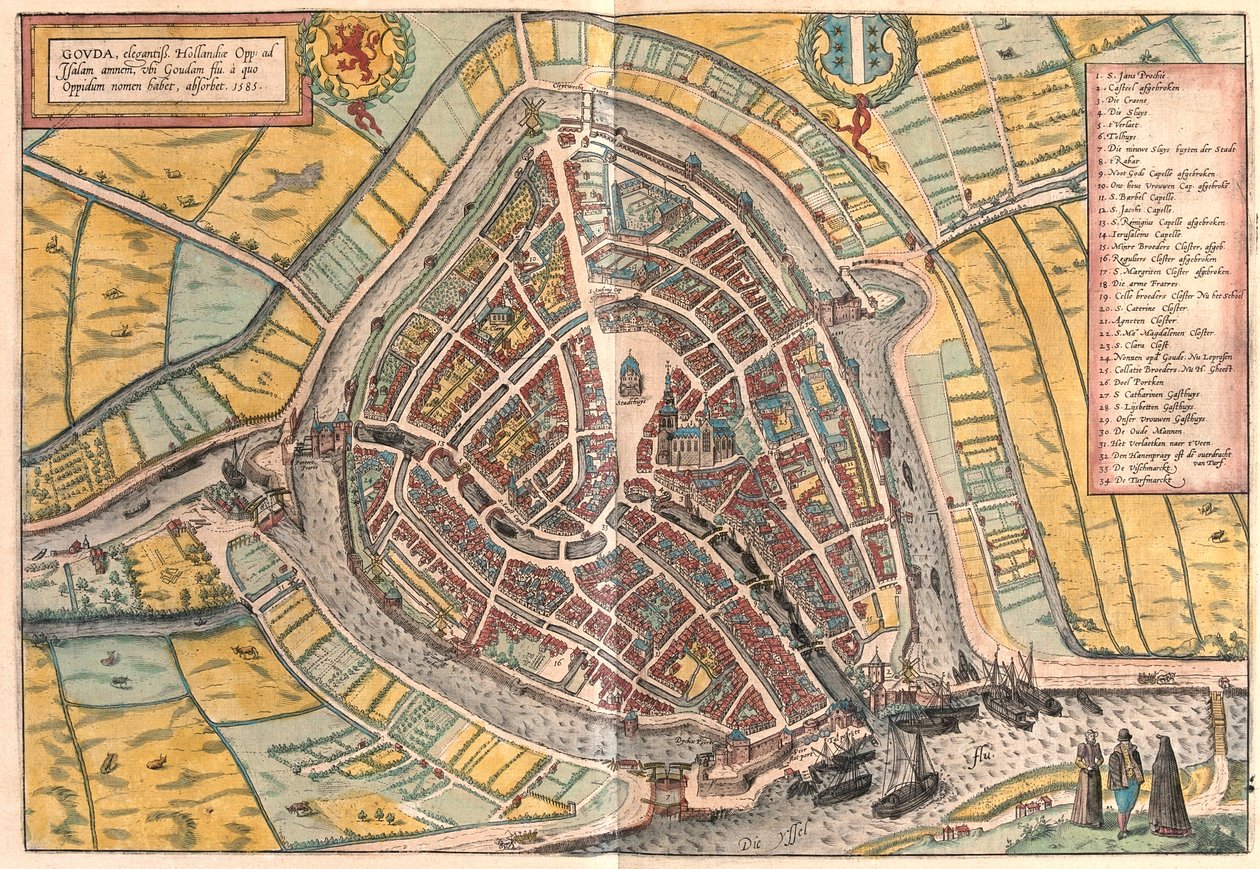 格奥尔格-布劳恩（Georg Braun）1617 年在科隆创作的 "Civitates Orbis Terrarum "中的荷兰古德 作者 乔治·布劳恩