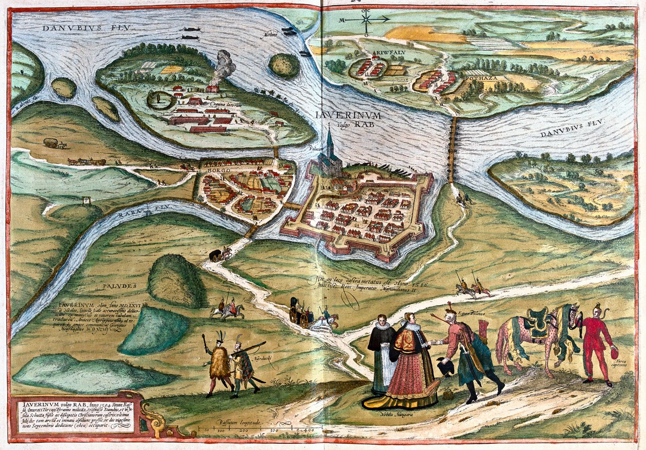 匈牙利久尔 - 格奥尔格-布劳恩（Georg Braun）1617 年创作的 "Civitates Orbis Terrarum"，科隆 作者 乔治·布劳恩