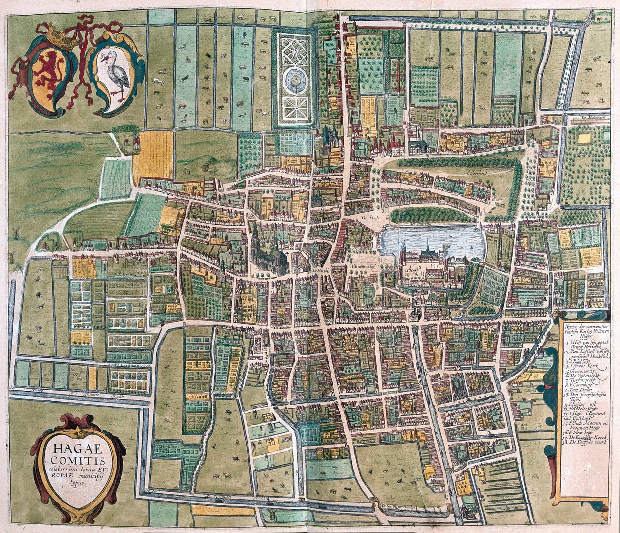 荷兰海牙 - 格奥尔格-布劳恩（Georg Braun）1617 年创作的《地球公民》（Civitates Orbis Terrarum），科隆 作者 乔治·布劳恩