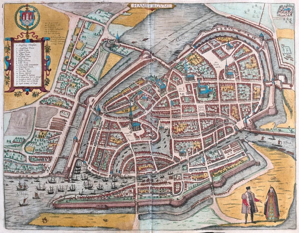 德国汉堡 - 格奥尔格-布劳恩（Georg Braun）1617 年创作的《地球公民》（Civitates Orbis Terrarum）中，科隆 作者 乔治·布劳恩