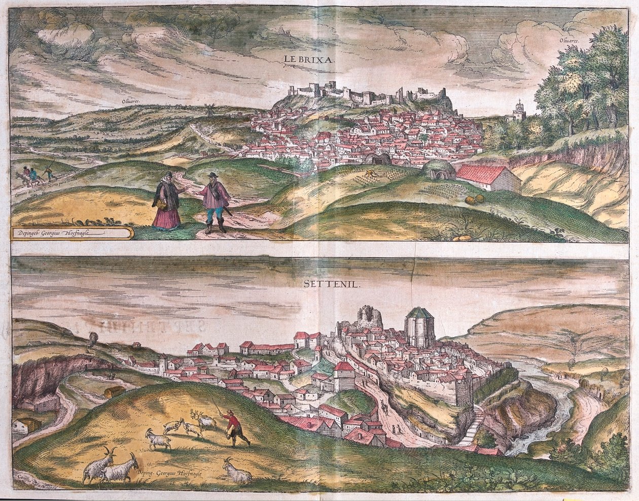 Lebrija - Settenil - 西班牙，载于格奥尔格-布劳恩所著的《Civitates Orbis Terrarum》，科隆，1617 年 作者 乔治·布劳恩