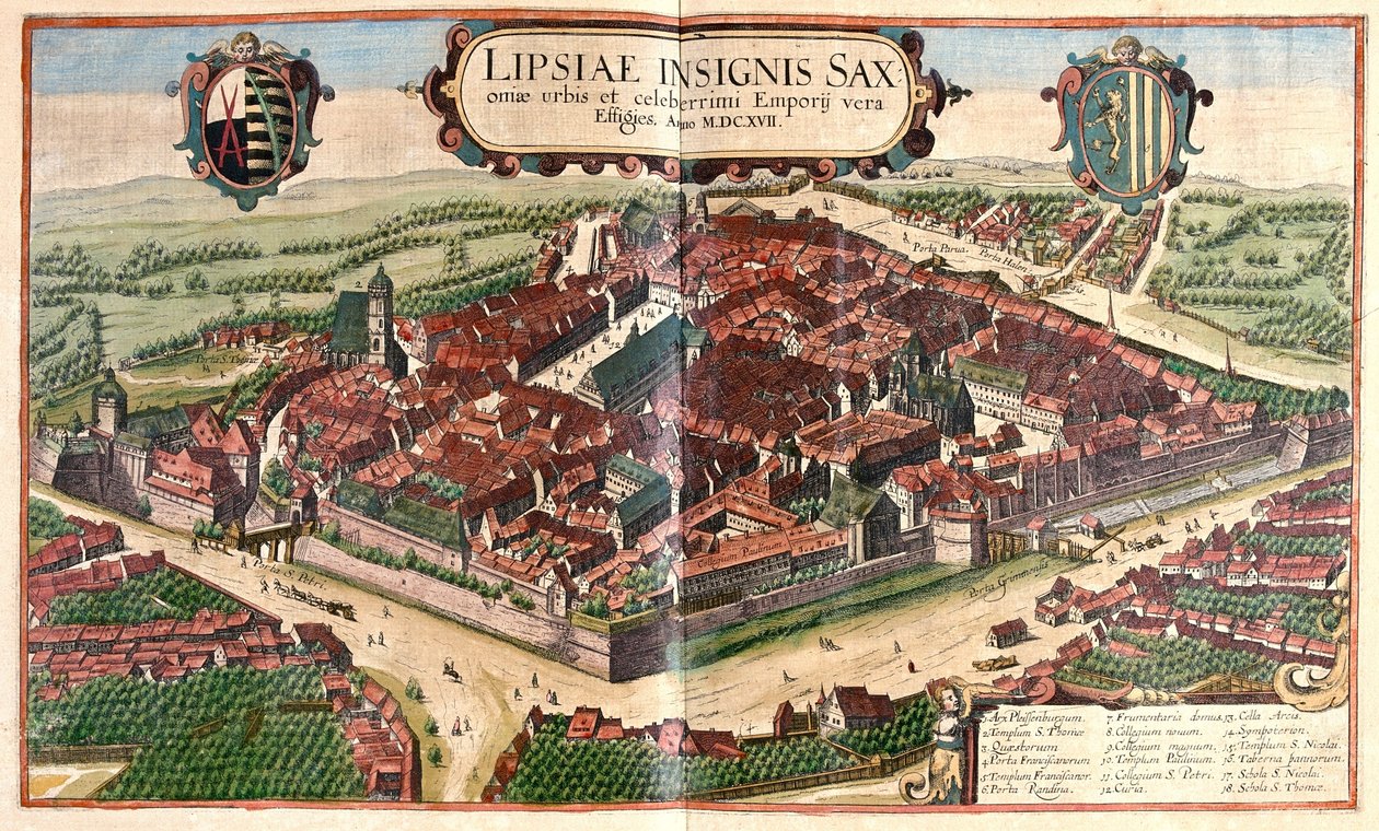 德国莱比锡（利普西亚）--载于格奥尔格-布劳恩所著的《Civitates Orbis Terrarum》，科隆，1617 年 作者 乔治·布劳恩