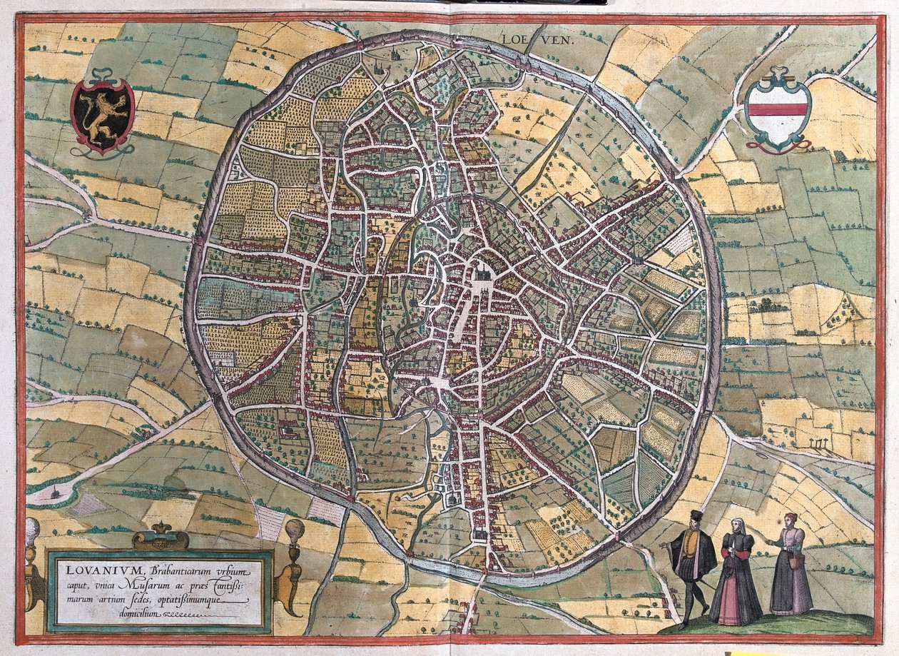 比利时鲁汶，格奥尔格-布劳恩（Georg Braun）1617 年创作的 "Civitates Orbis Terrarum"，科隆 作者 乔治·布劳恩