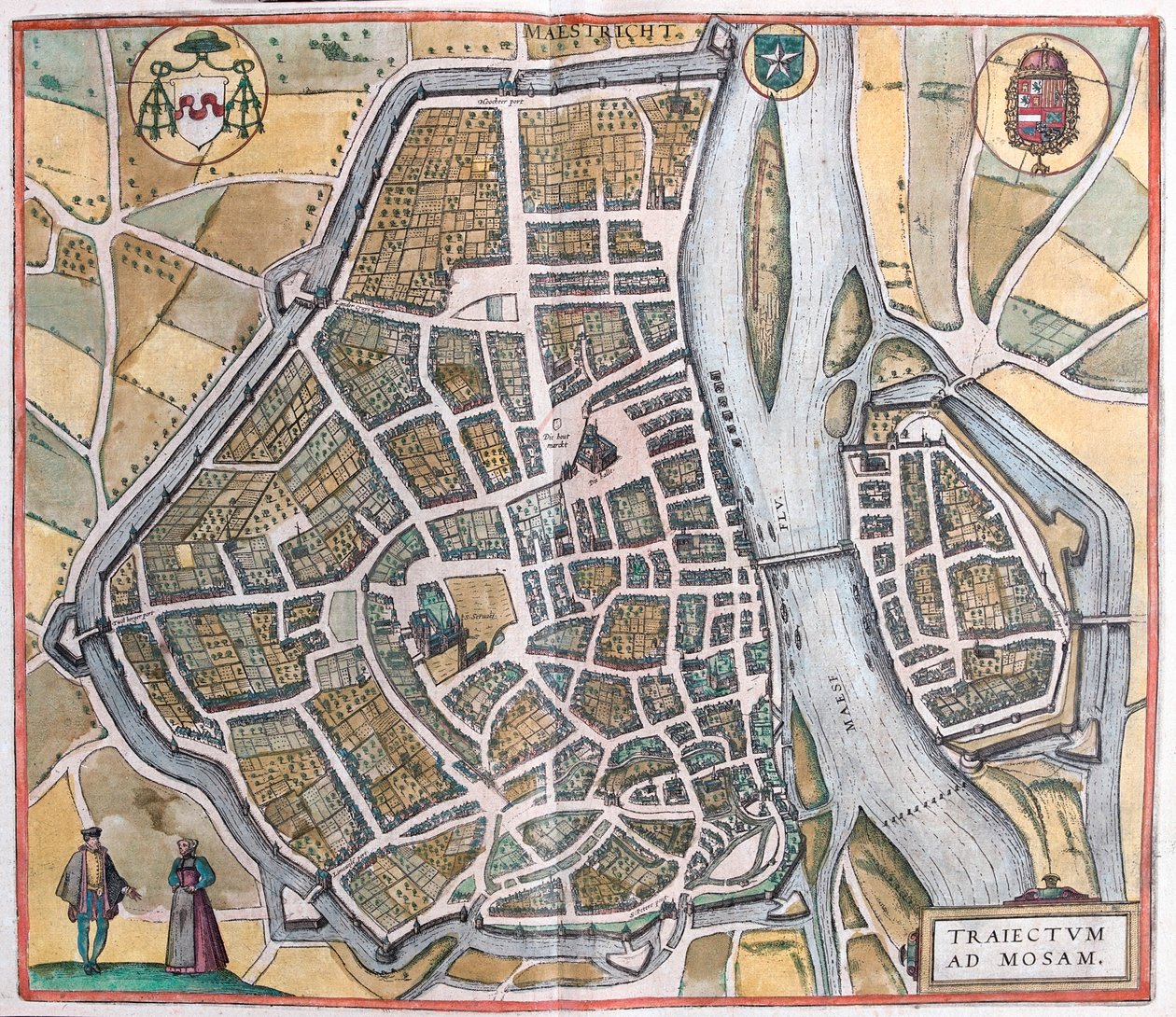 荷兰马斯特里赫特，载于格奥尔格-布劳恩（Georg Braun）1617 年在科隆创作的《地球公民》（Civitates Orbis Terrarum）中 作者 乔治·布劳恩