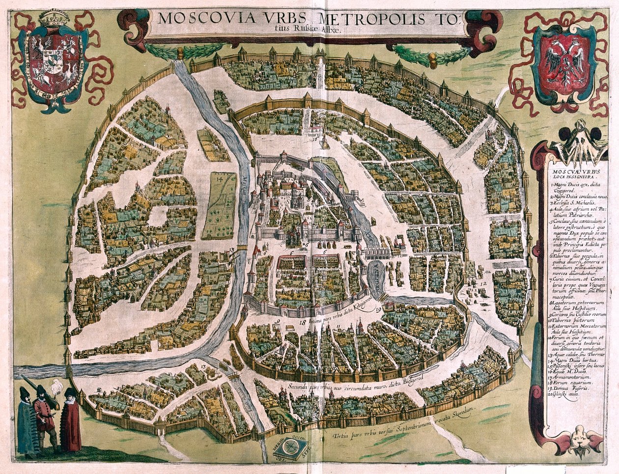 俄罗斯莫斯科 - 格奥尔格-布劳恩（Georg Braun）1617 年创作的 "Civitates Orbis Terrarum"，科隆 作者 乔治·布劳恩