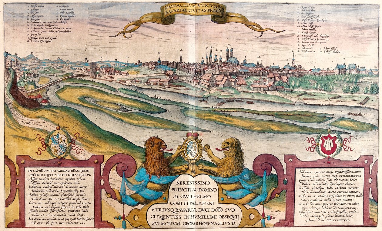 德国慕尼黑 - 格奥尔格-布劳恩（Georg Braun）于 1617 年在科隆创作的《Civitates Orbis Terrarum》中 作者 乔治·布劳恩
