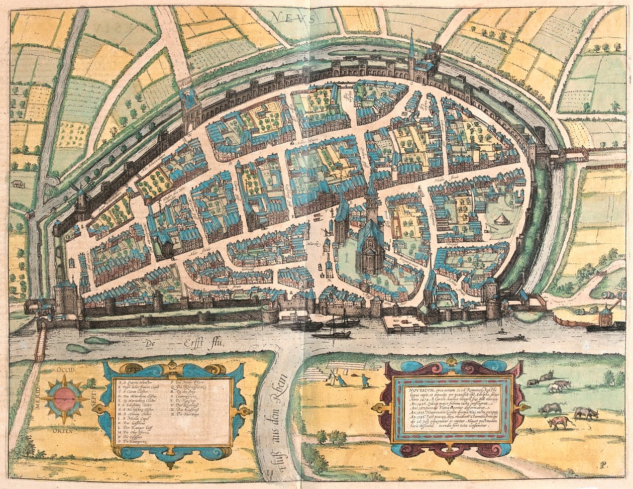 德国诺伊斯 - 格奥尔格-布劳恩 1617 年在科隆创作的 "Civitates Orbis Terrarum "中的作品 作者 乔治·布劳恩