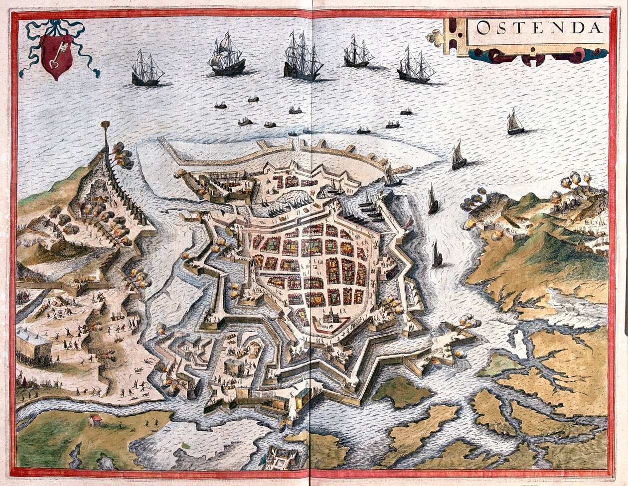 比利时奥斯坦德 - 格奥尔格-布劳恩（Georg Braun）1617 年创作的 "Civitates Orbis Terrarum"，科隆 作者 乔治·布劳恩