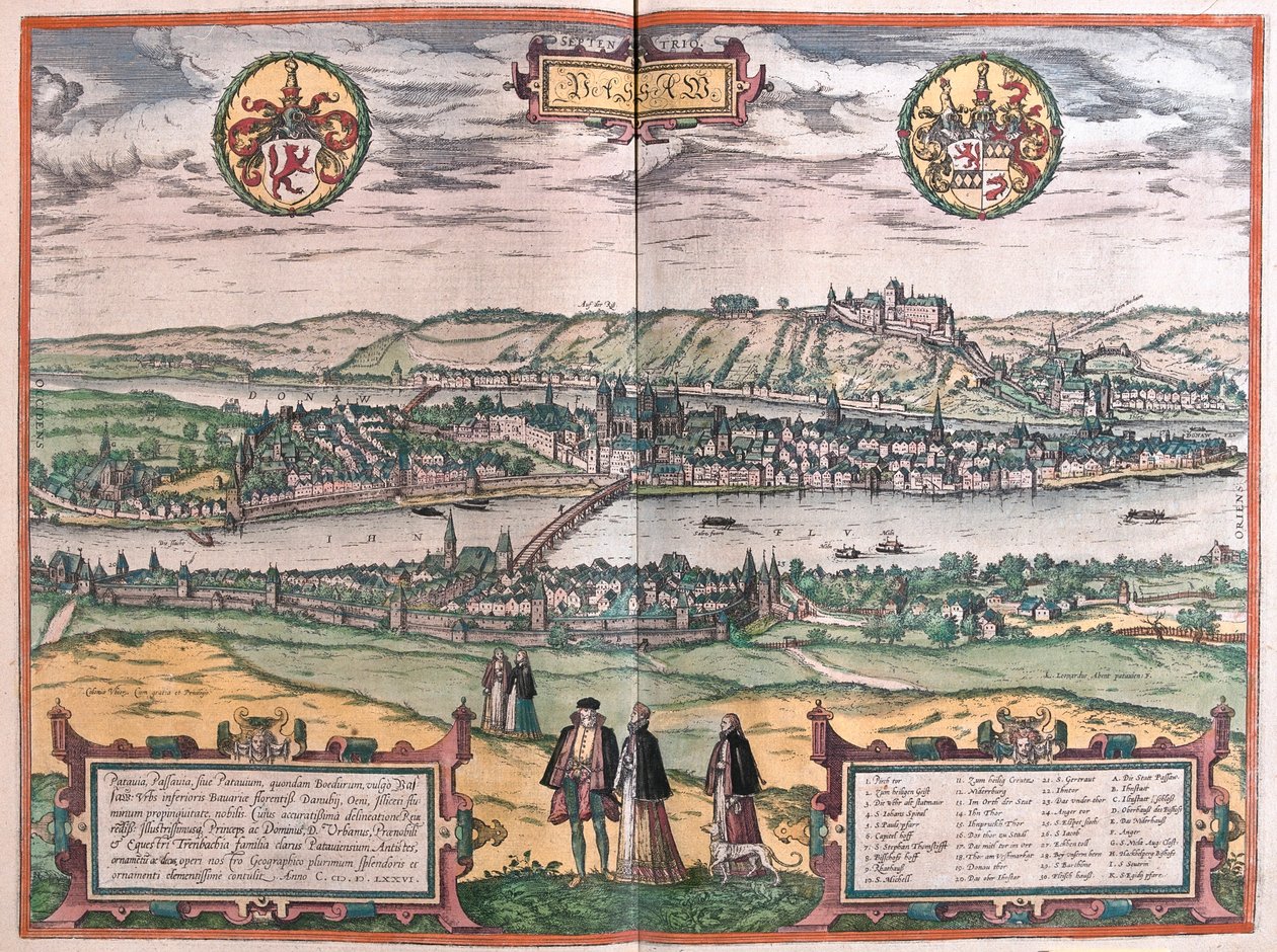 德国帕骚 - 格奥尔格-布劳恩（Georg Braun）1617 年创作的 "Civitates Orbis Terrarum"，科隆 作者 乔治·布劳恩