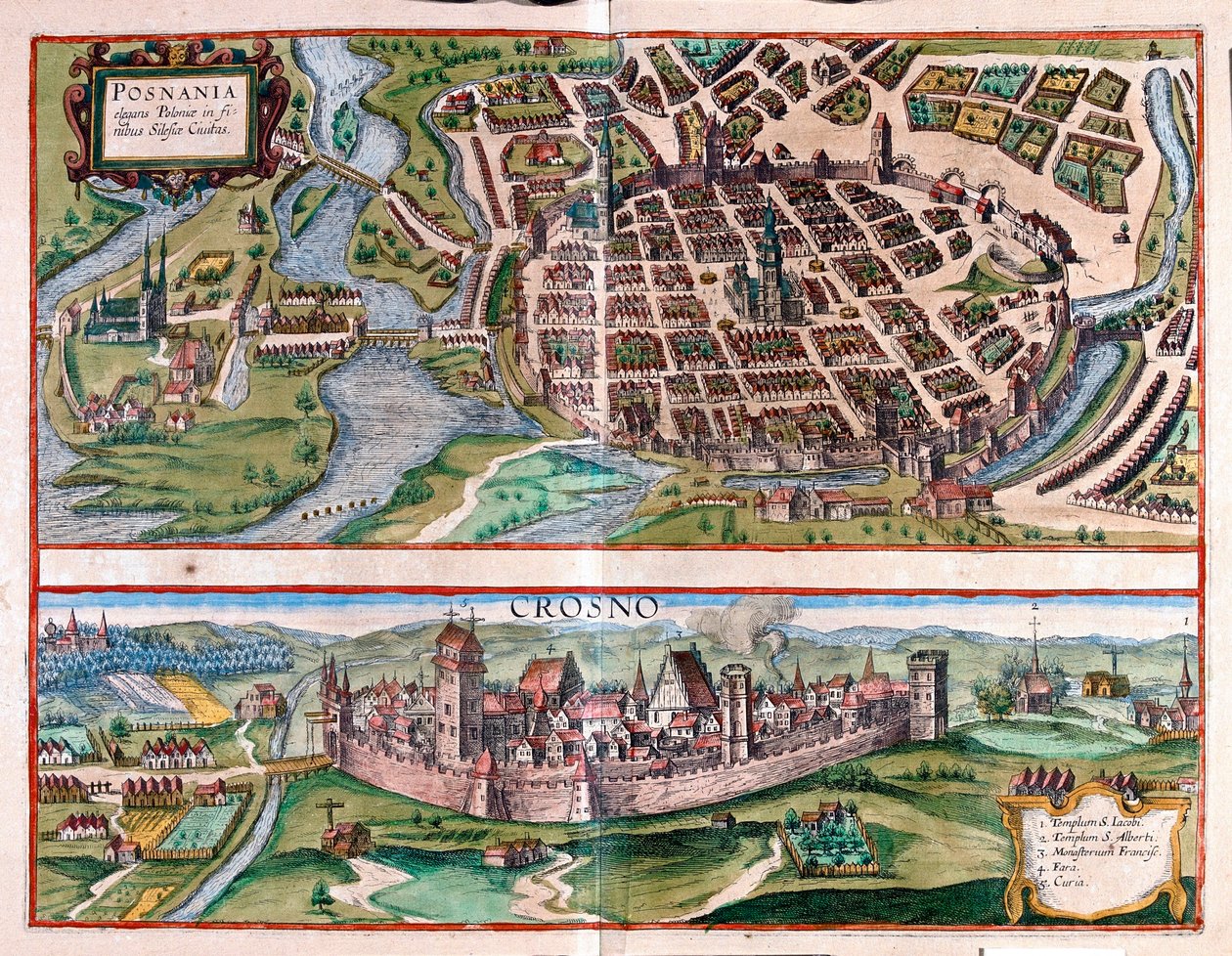 波兹南--波兰克罗斯诺--格奥尔格-布劳恩 1617 年创作的《Civitates Orbis Terrarum》中，科隆 作者 乔治·布劳恩