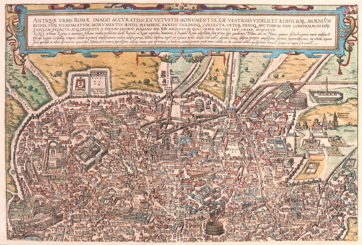 意大利罗马--载于格奥尔格-布劳恩 1617 年创作的《Civitates Orbis Terrarum》，科隆 作者 乔治·布劳恩
