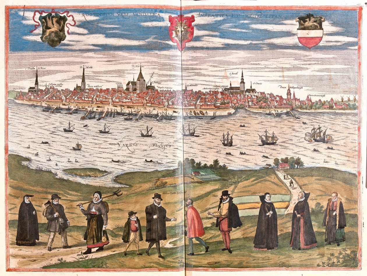 德国罗斯托克 - 格奥尔格-布劳恩（Georg Braun）1617 年创作的 "Civitates Orbis Terrarum"，科隆 作者 乔治·布劳恩
