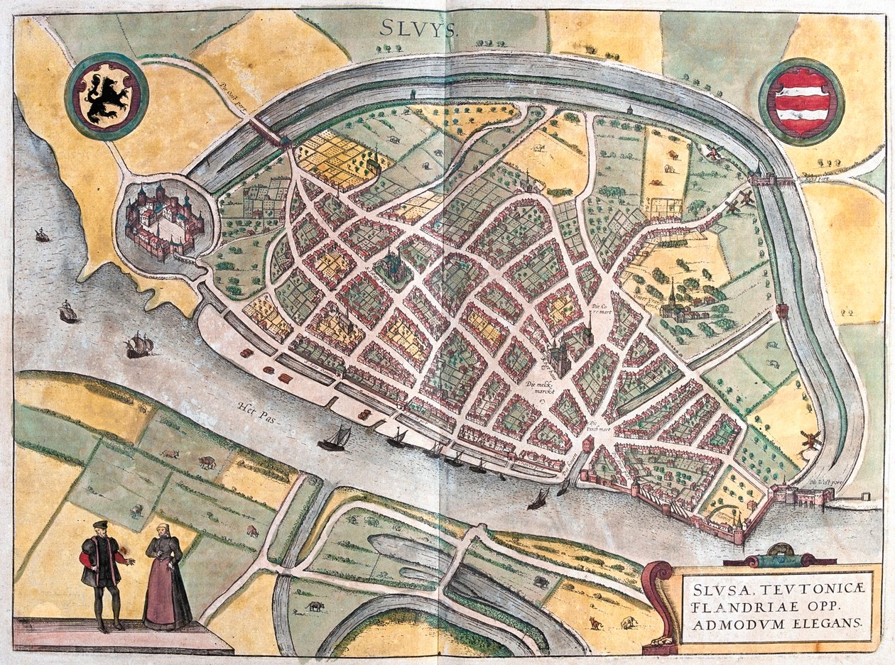 荷兰斯卢萨--载于格奥尔格-布劳恩 1617 年创作的《Civitates Orbis Terrarum》，科隆 作者 乔治·布劳恩