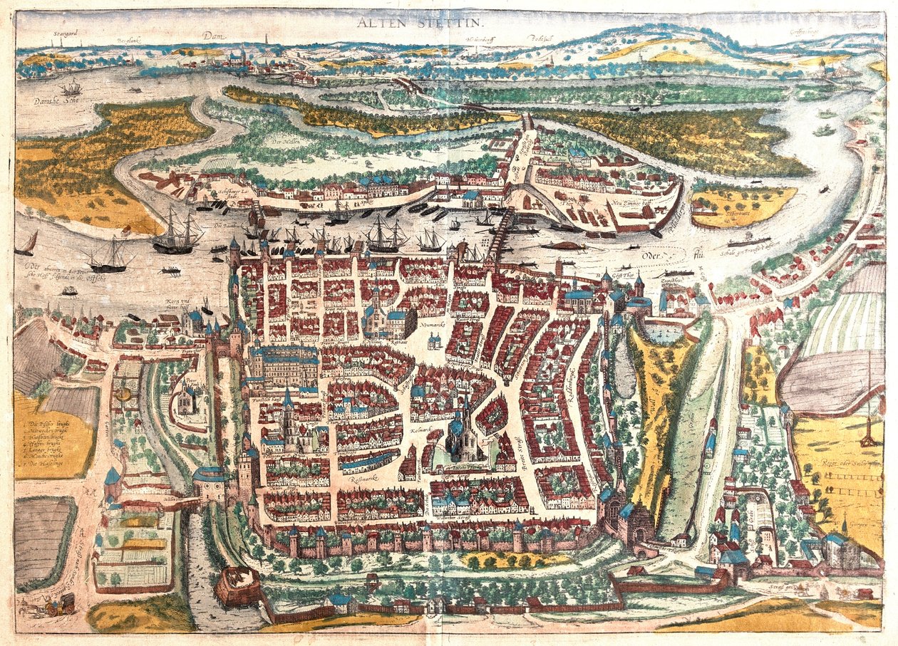 波兰什切青 - 格奥尔格-布劳恩（Georg Braun）1617 年创作的《地球公民》（Civitates Orbis Terrarum），科隆 作者 乔治·布劳恩