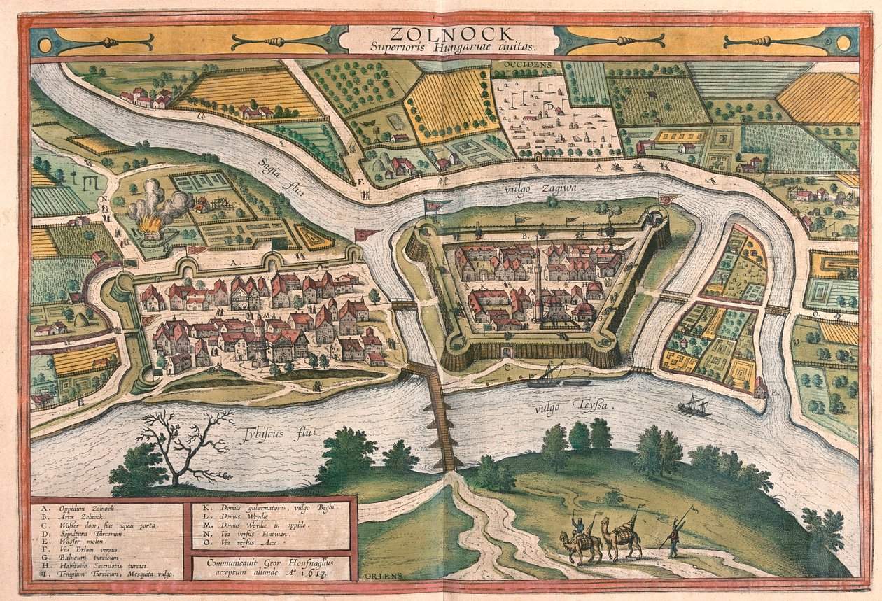 匈牙利索尔诺克 - 格奥尔格-布劳恩（Georg Braun）1617 年创作的 "Civitates Orbis Terrarum"，科隆 作者 乔治·布劳恩