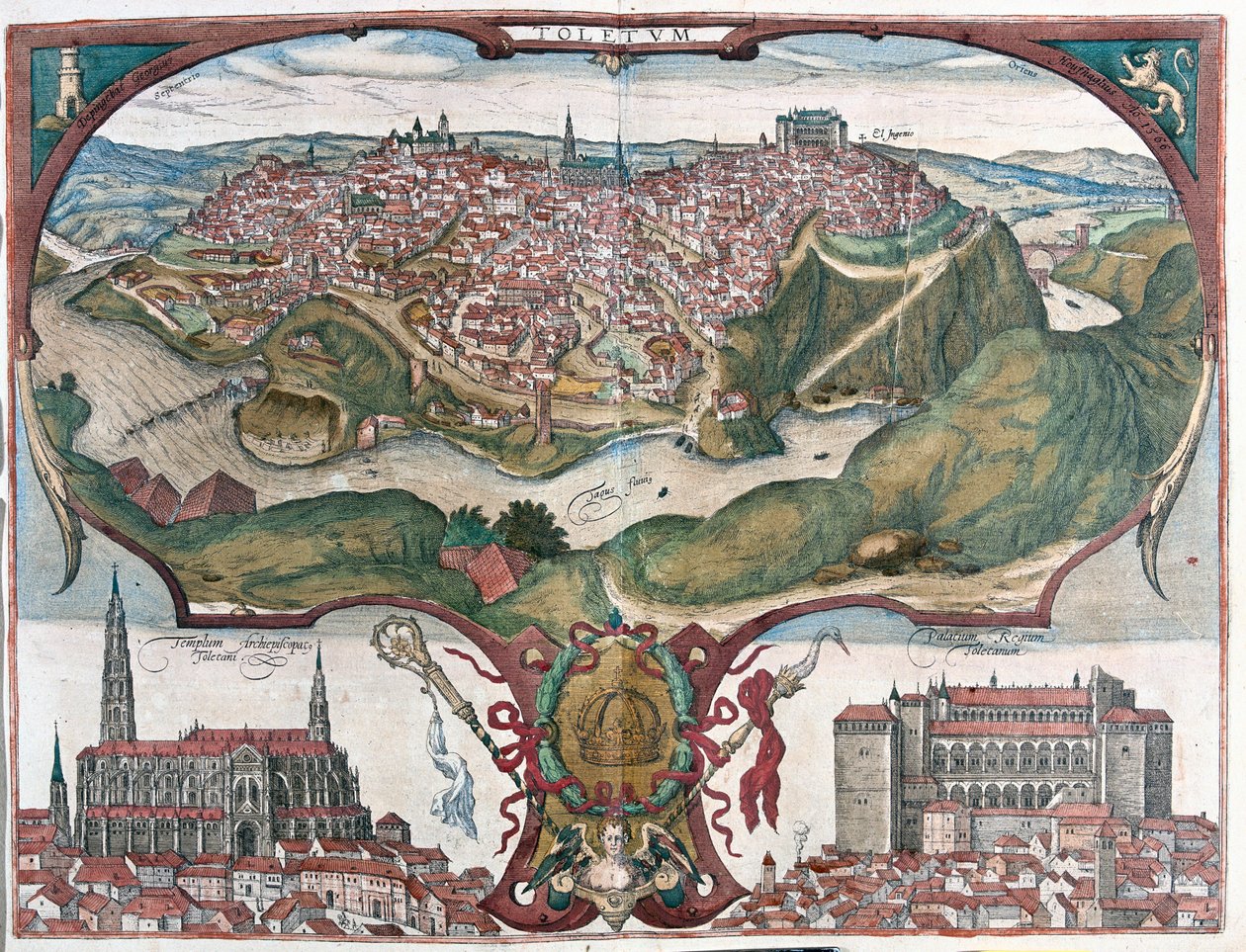 西班牙托莱多--载于格奥尔格-布劳恩 1617 年创作的《Civitates Orbis Terrarum》，科隆 作者 乔治·布劳恩