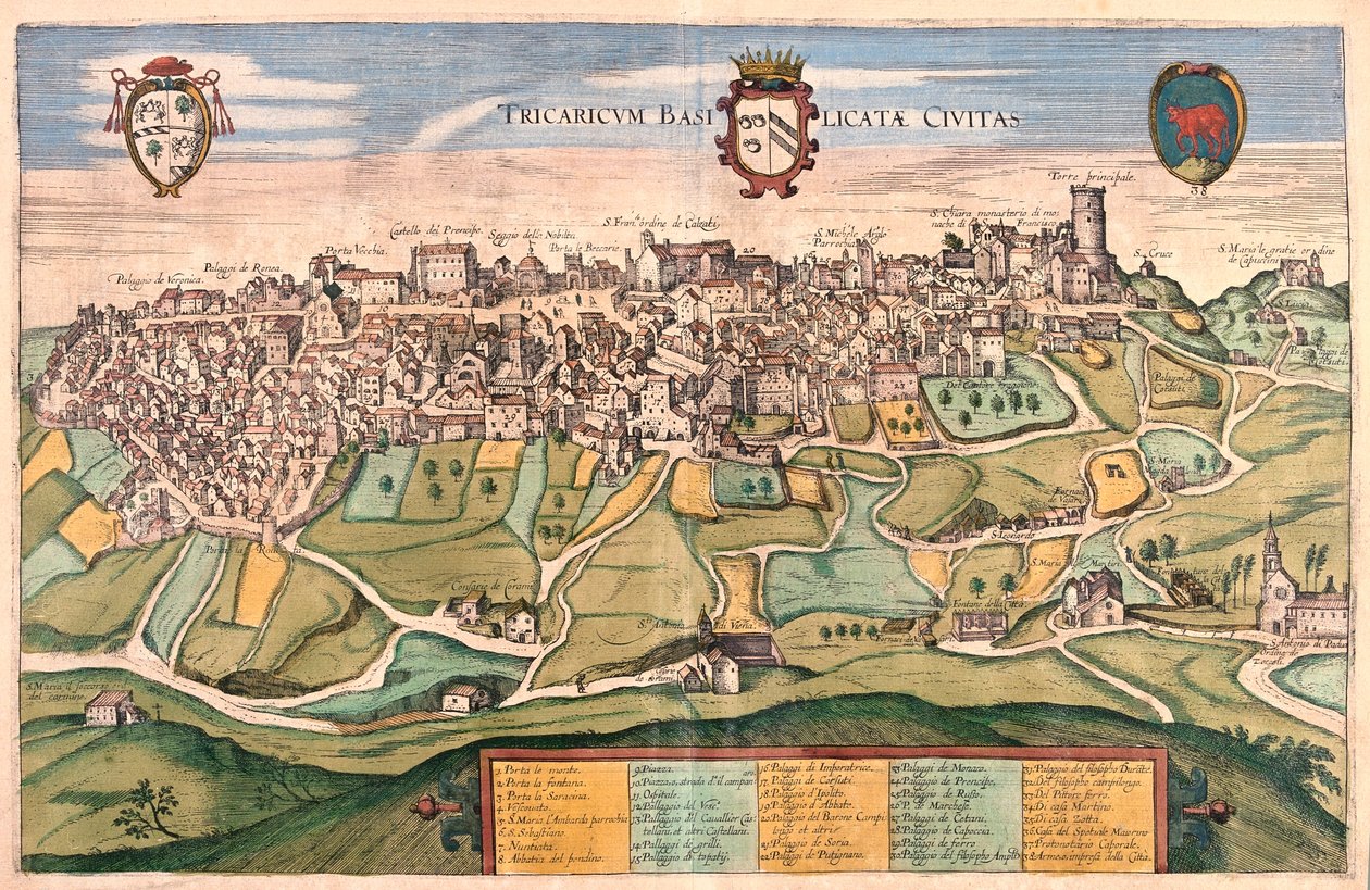 意大利特里卡里科 - 格奥尔格-布劳恩（Georg Braun）1617 年创作的 "Civitates Orbis Terrarum"，科隆 作者 乔治·布劳恩