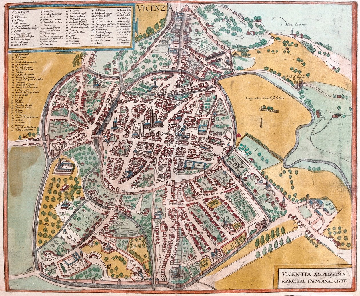 意大利维琴察 - 格奥尔格-布劳恩（Georg Braun）1617 年创作的 "Civitates Orbis Terrarum"，科隆 作者 乔治·布劳恩