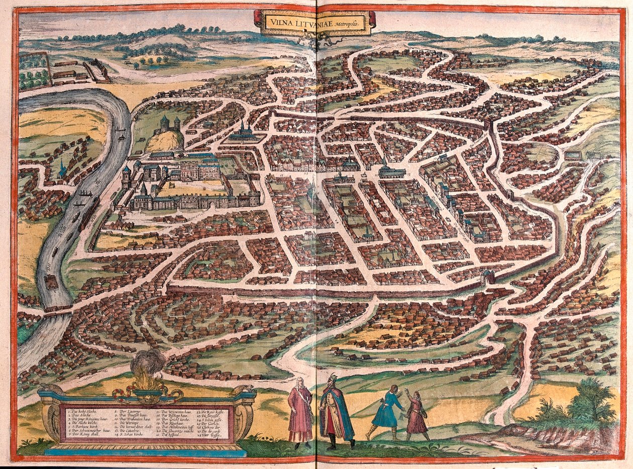立陶宛维尔纽斯--载于格奥尔格-布劳恩所著的《Civitates Orbis Terrarum》，科隆，1617 年 作者 乔治·布劳恩