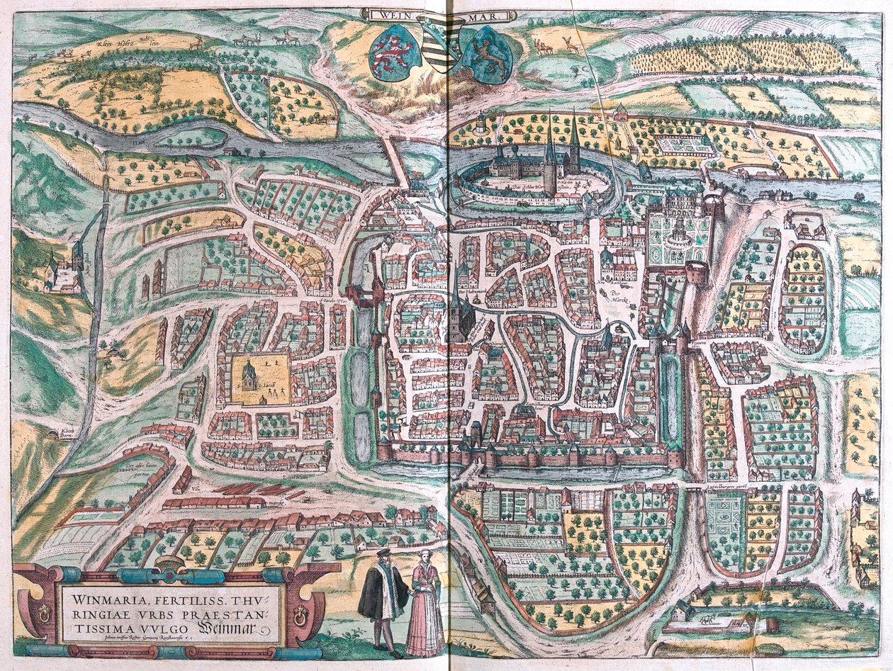德国魏玛 - 格奥尔格-布劳恩（Georg Braun）1617 年创作的《地球公民》（Civitates Orbis Terrarum），科隆 作者 乔治·布劳恩