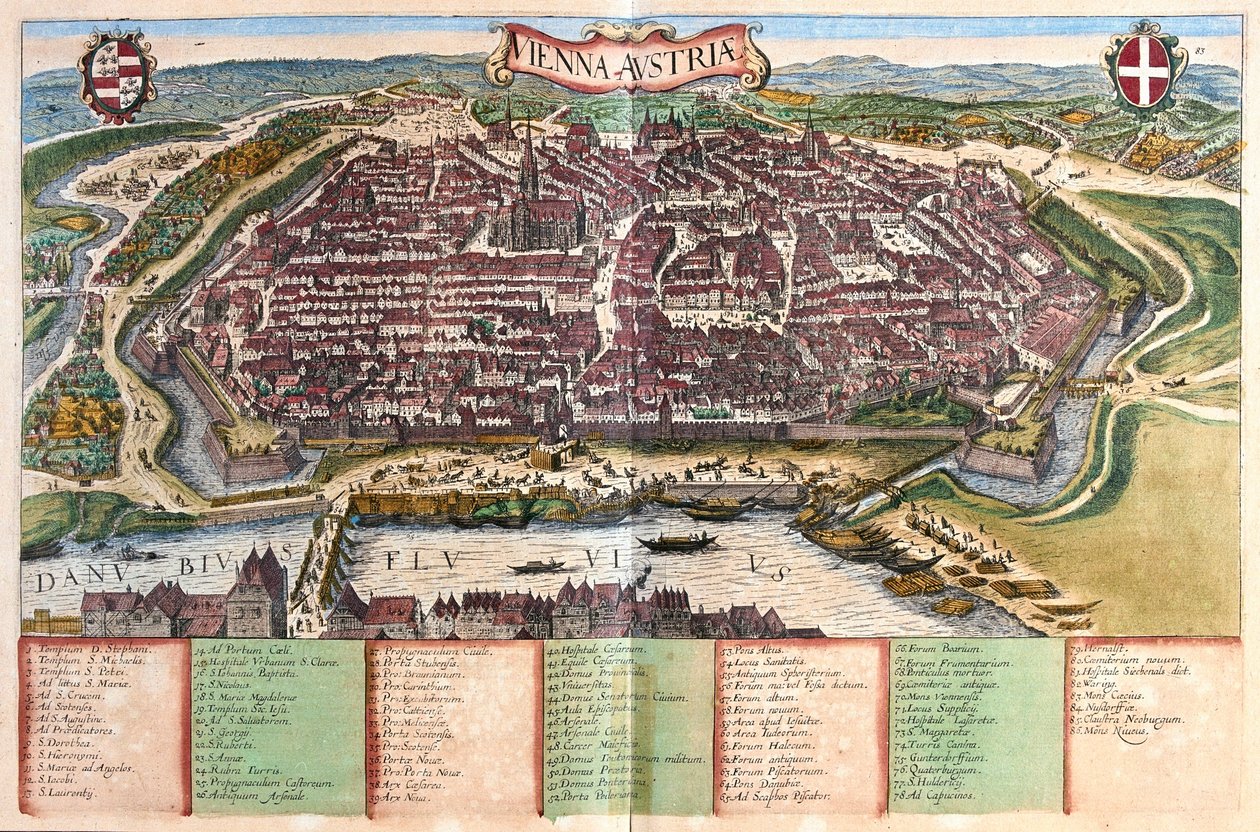 奥地利维也纳 - 格奥尔格-布劳恩（Georg Braun）1617 年在科隆创作的 "Civitates Orbis Terrarum "一书中 作者 乔治·布劳恩