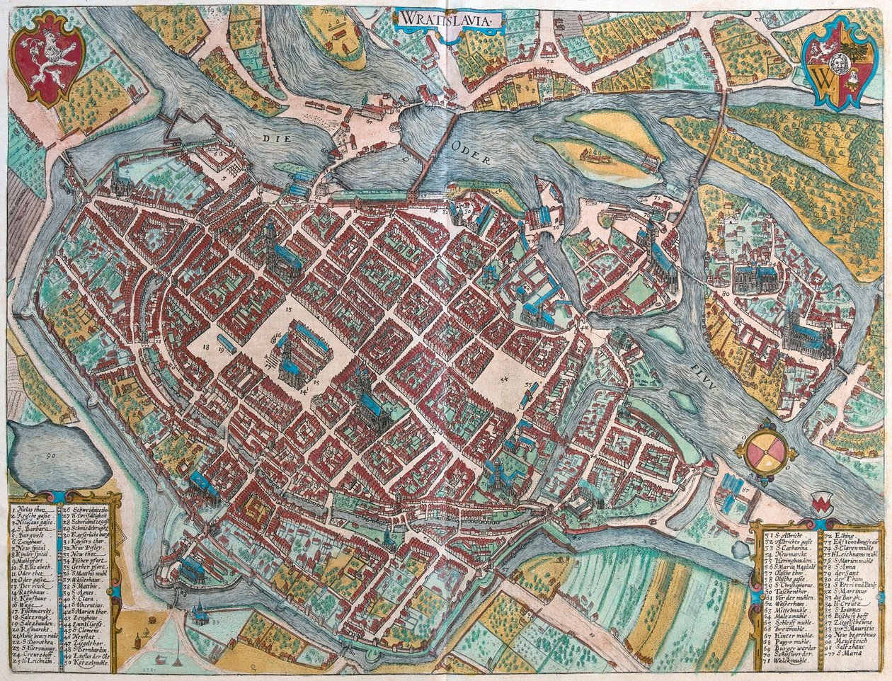 波兰弗罗茨瓦夫 - 格奥尔格-布劳恩（Georg Braun）1617 年创作的《地球公民》（Civitates Orbis Terrarum），科隆 作者 乔治·布劳恩