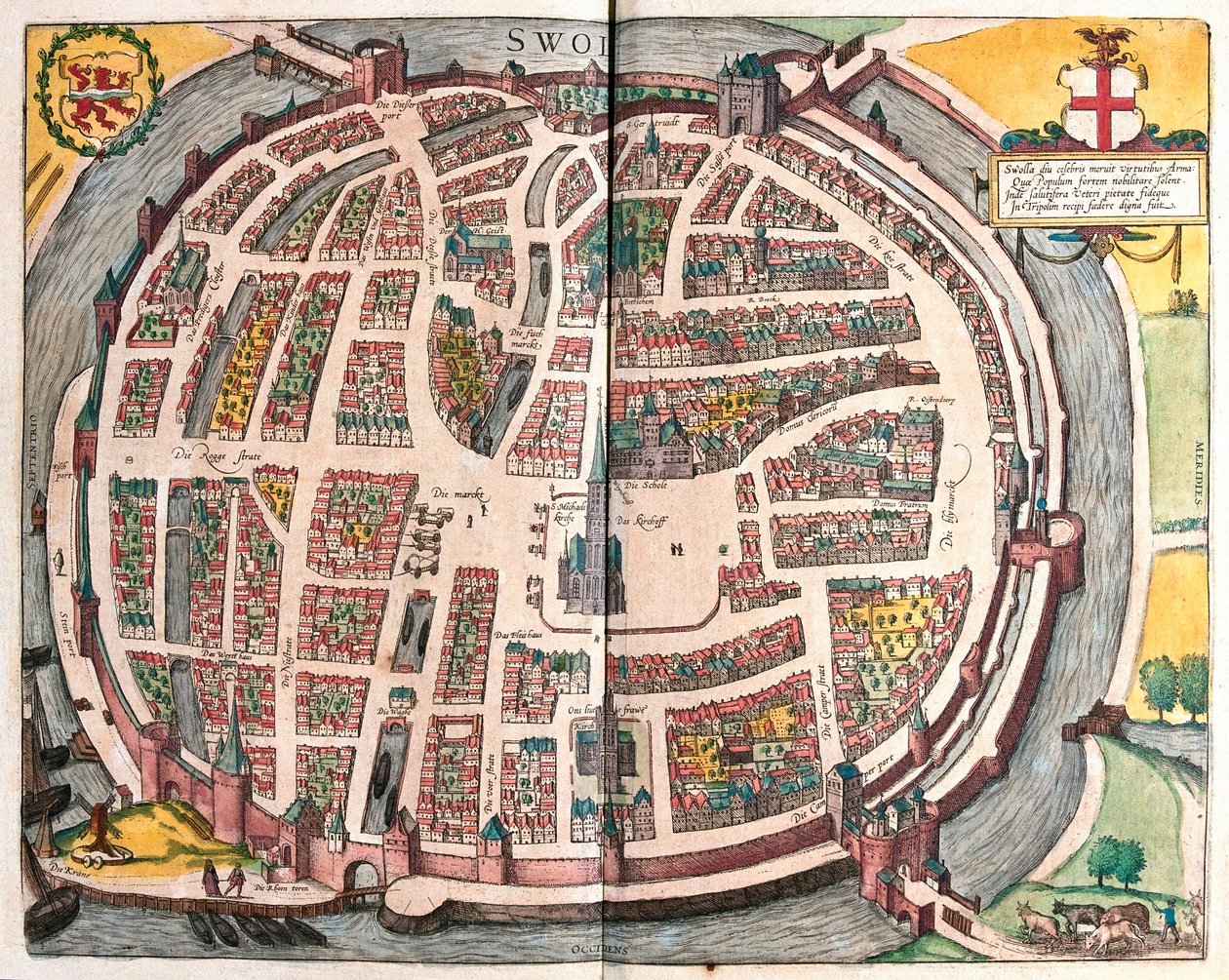 荷兰兹沃勒（Zwolle）--载于乔治-布劳恩（Georg Braun）1617 年创作的《地球公民》（Civitates Orbis Terrarum），科隆 作者 乔治·布劳恩