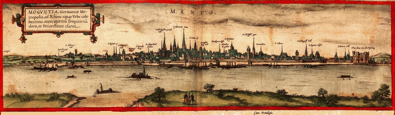 美因茨的看法，1572年 作者 乔治·布劳恩（Georg Braun）和弗朗兹·霍根伯格（Franz Hogenberg）
