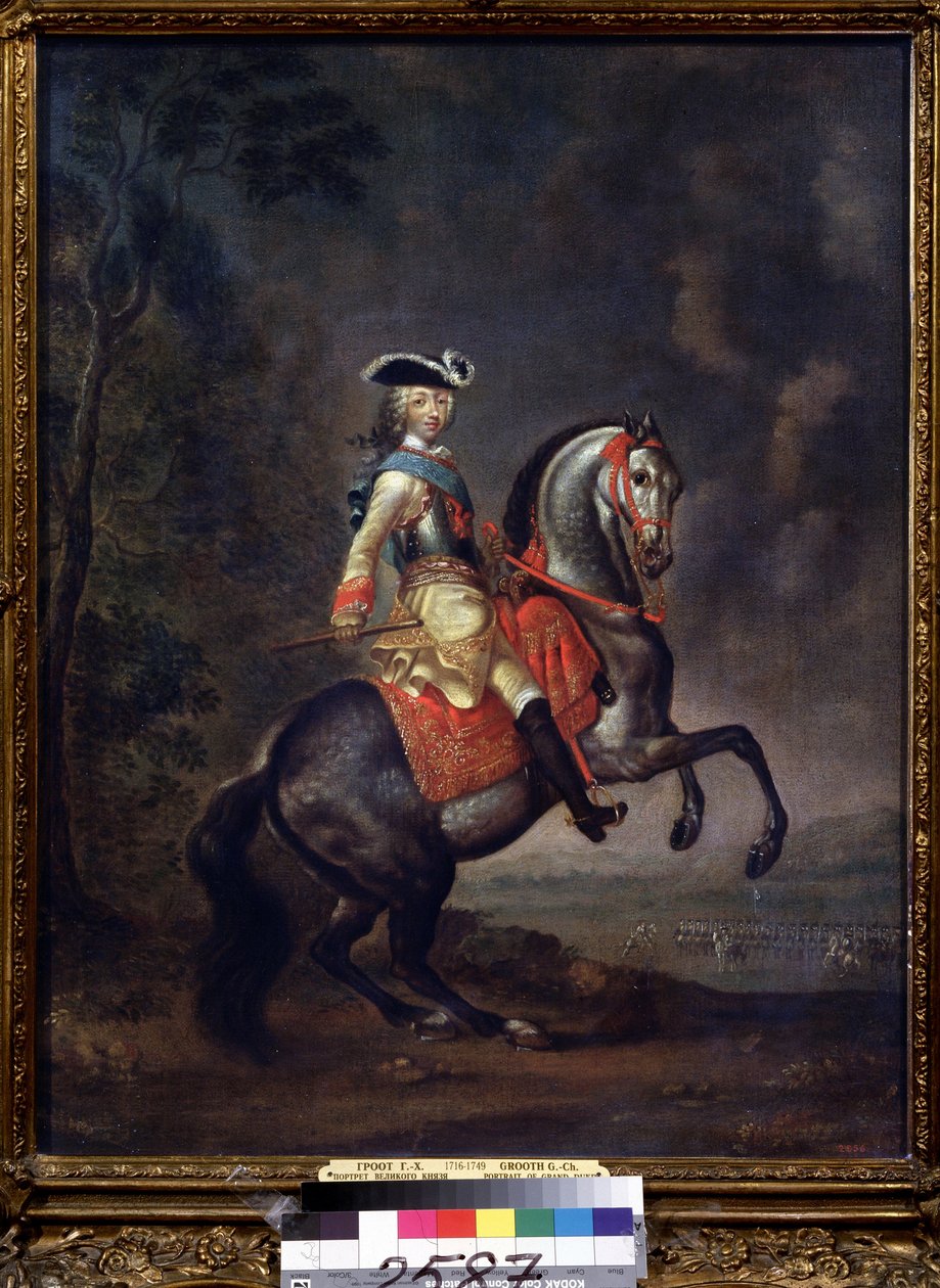 彼得三世大公肖像（1728-1762 年）。Georg Christoph Grooth（1716-1762 年）的画作，布面油画 作者 乔治·克里斯托夫·格罗斯（Georg Christoph Grooth）