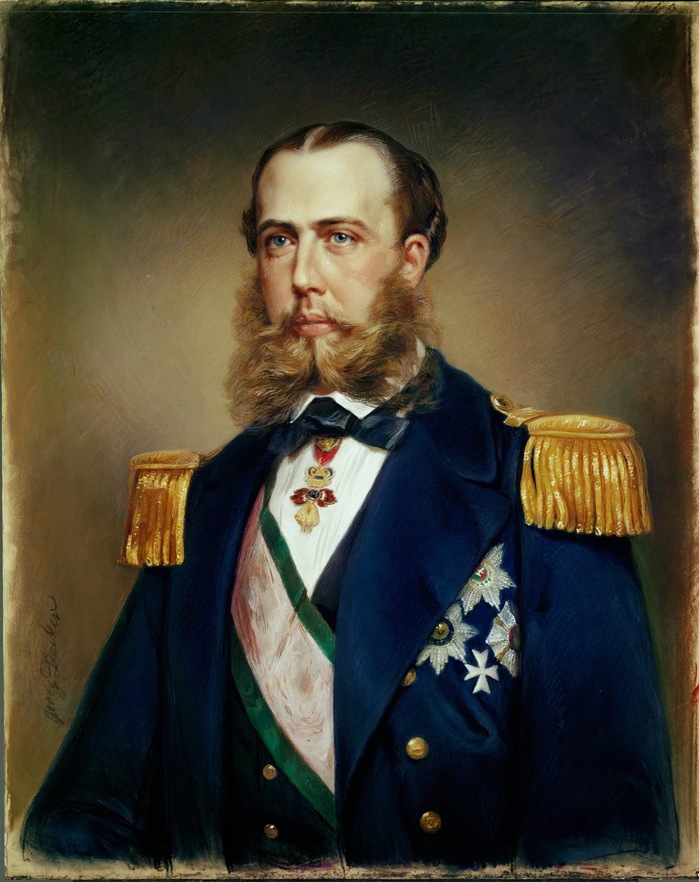 费迪南德-马克斯大公，后来的墨西哥马克西米利安皇帝，1867 年被华雷斯-加西亚领导下的墨西哥共和革命者处死......（粉彩画）。 作者 乔治·德克尔