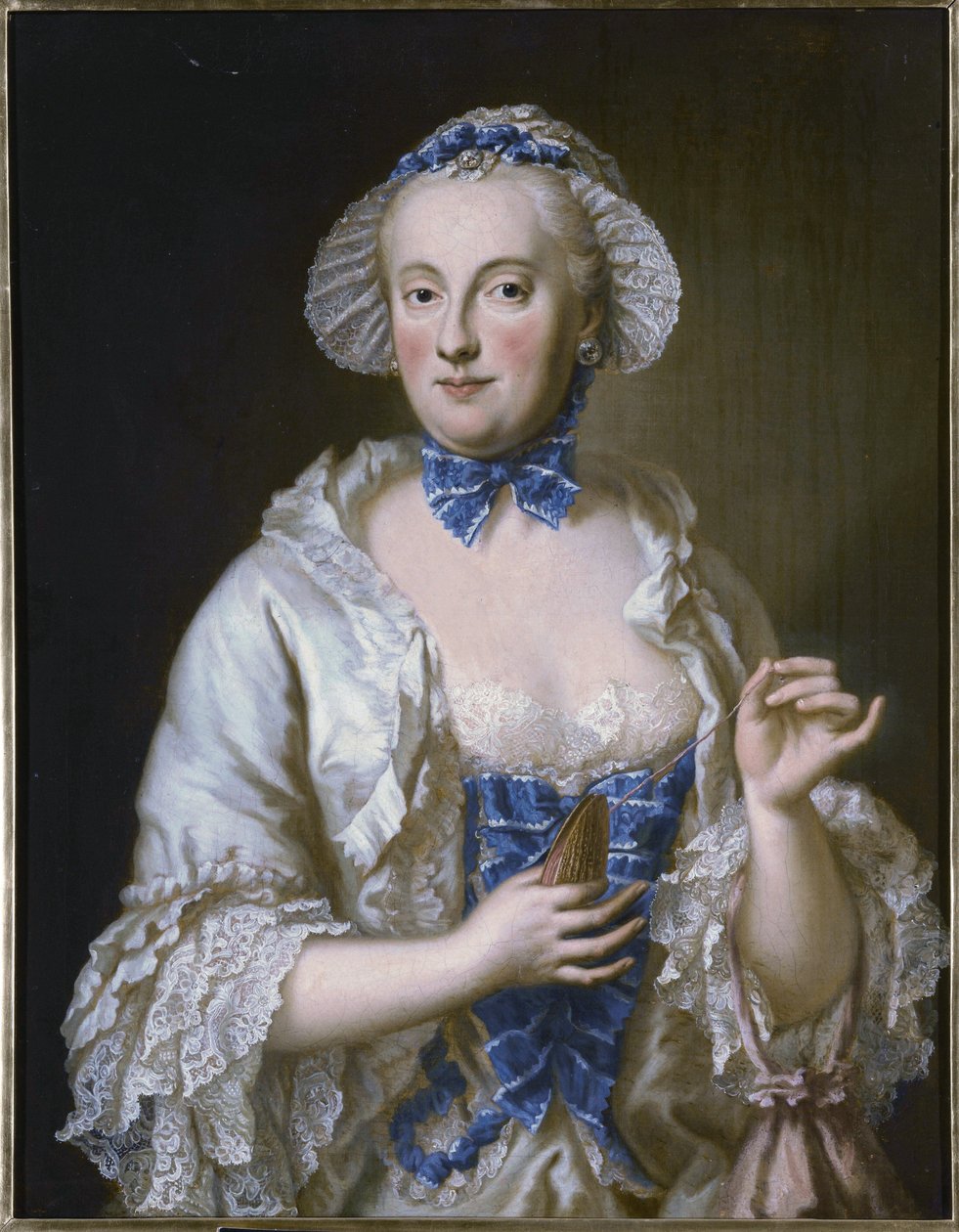 法文：Marie-Anne-Sophie de Saxe，princesse électrice de Bavière（1728-1797 年），巴伐利亚选帝侯玛丽亚-安娜-索菲亚-萨克森的肖像（1728-1797 年） 作者 乔治·德斯马里斯