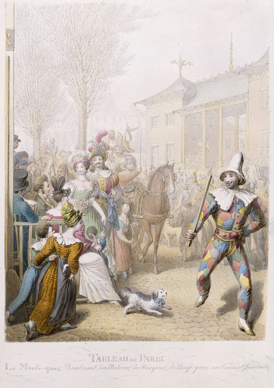 星期二 - 格拉斯，Boulevard des Italiens，1831年（纸上写着） 作者 乔治·伊曼纽尔·奥皮兹