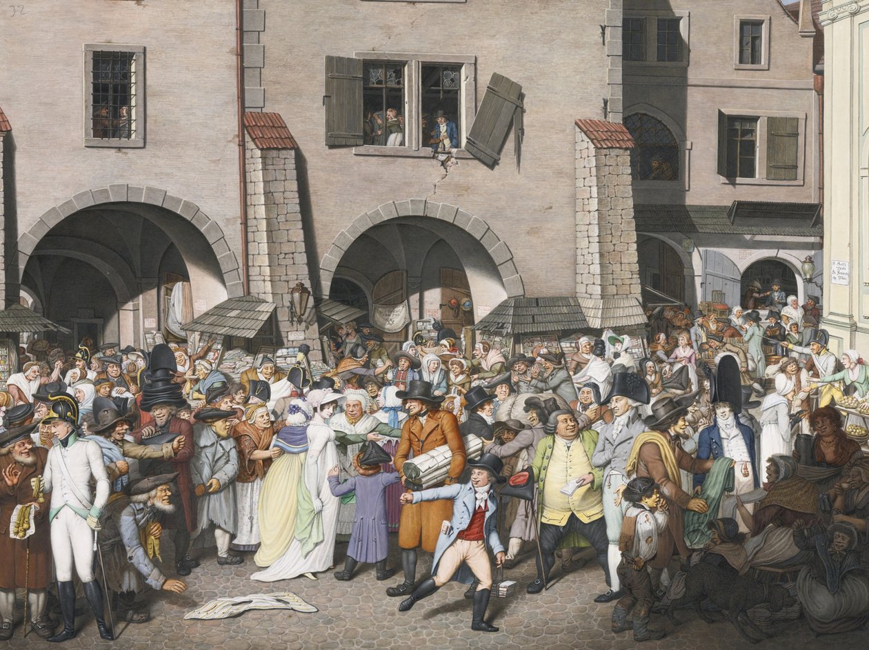 布拉格熙熙Marketplace的市场，1804年 作者 乔治·伊曼纽尔·奥皮兹（Georg Emanuel Opiz）