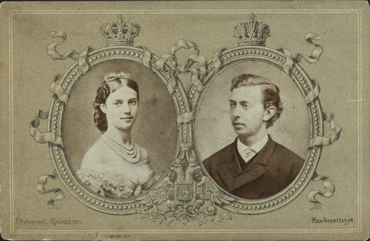 1843-1865年俄罗斯大公尼古拉-亚历山德罗维奇和丹麦公主达格玛，1865年。 作者 乔治·埃米尔·汉森（Georg Emil Hansen）