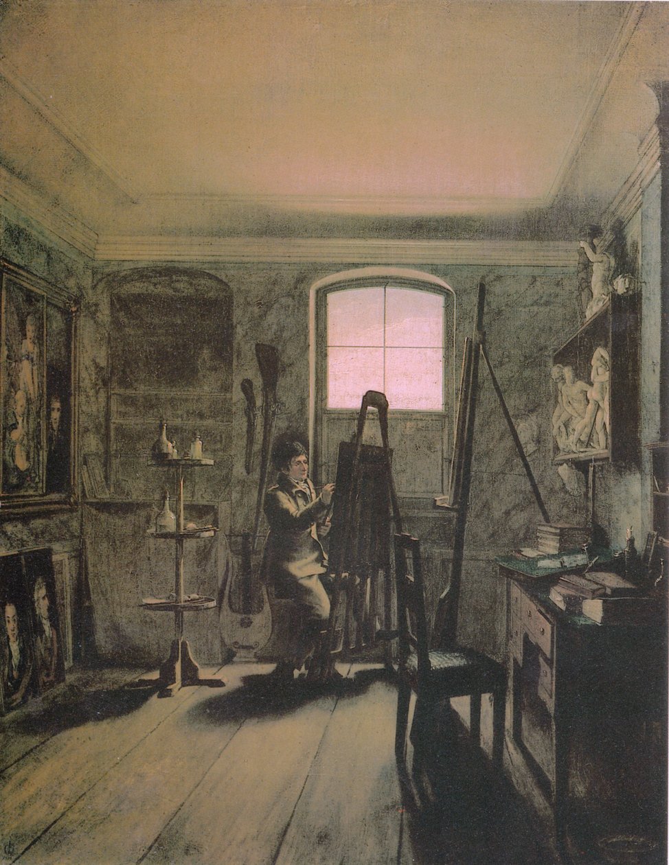 德语：Der Maler Gerhard von Kügelgen in seinem Atelier 画家格哈德-冯-库格尔根在他的工作室 作者 格奥尔格·弗里德里希·克斯廷