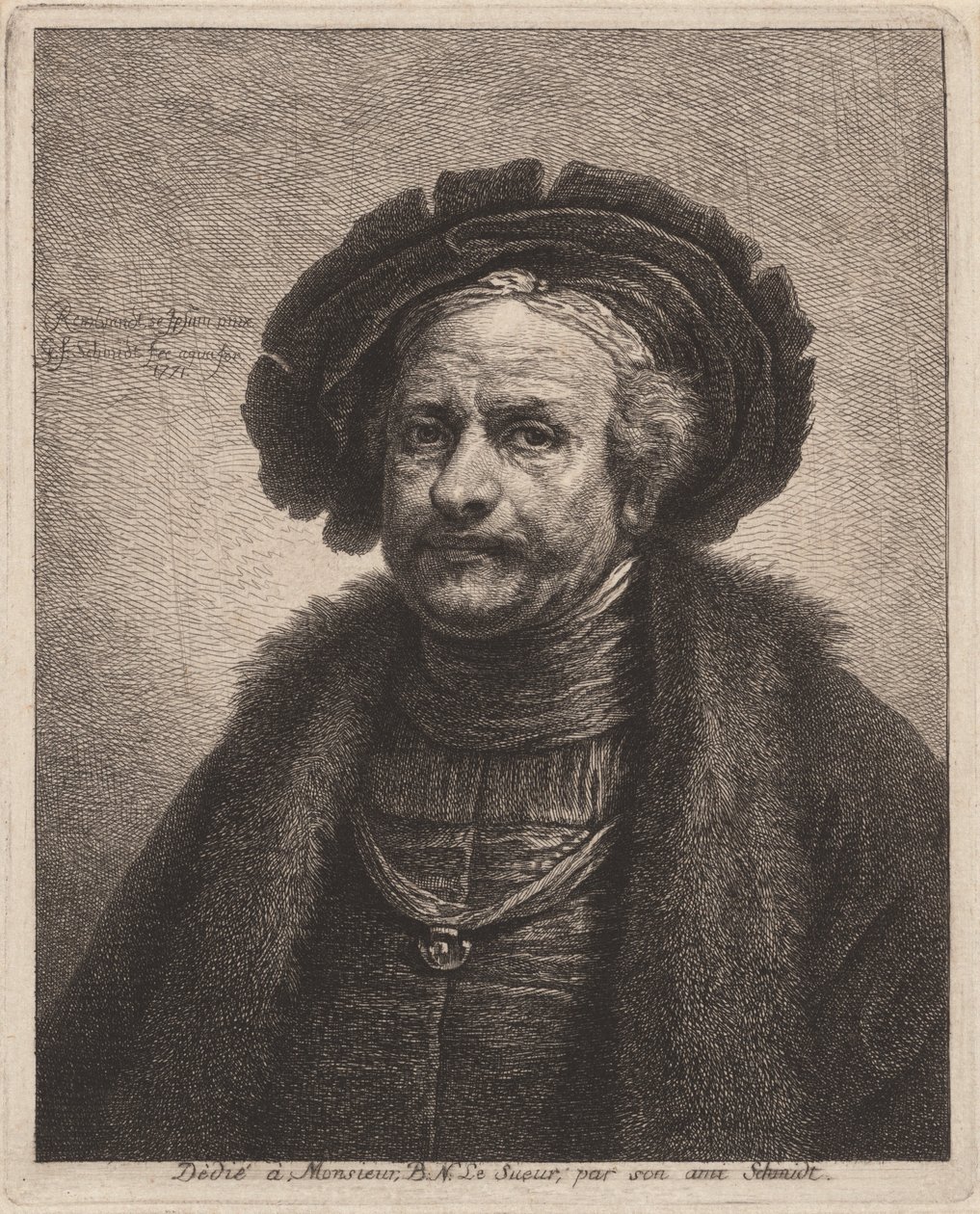 伦勃朗自画像 作者 Georg Friedrich Schmidt，模仿 Rembrandt van Rijn